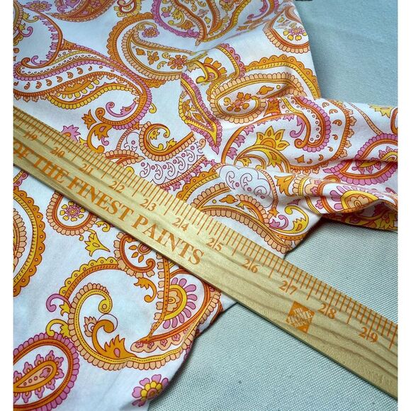 Denim Co Shirt Womens L Blouse Button 70's Vibe Orange Pink - Picture 7 of 8